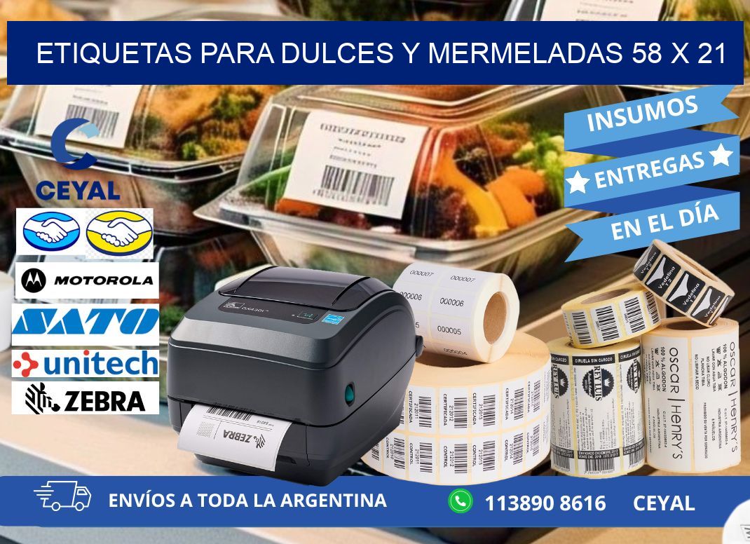 ETIQUETAS PARA DULCES Y MERMELADAS 58 x 21