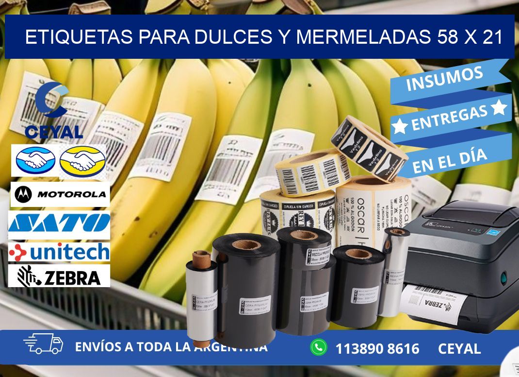 ETIQUETAS PARA DULCES Y MERMELADAS 58 x 21