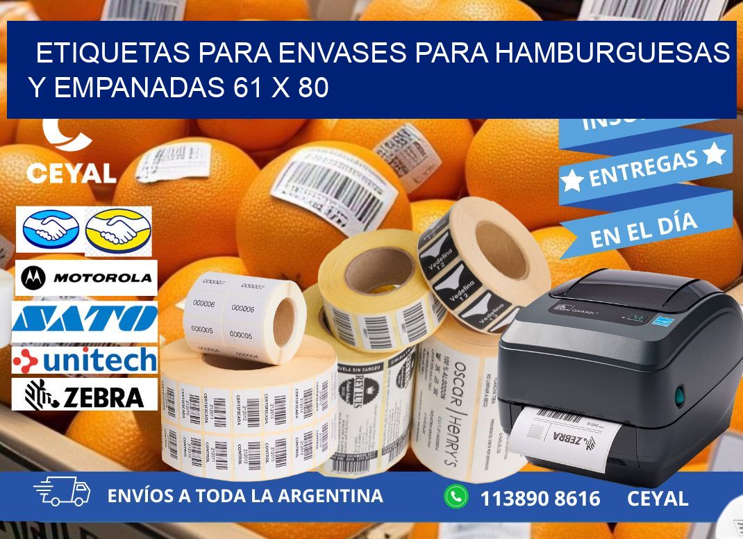 ETIQUETAS PARA ENVASES PARA HAMBURGUESAS Y EMPANADAS 61 x 80