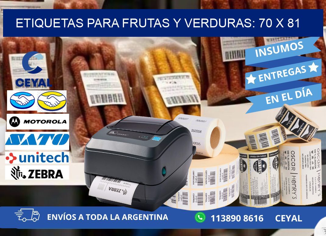 ETIQUETAS PARA FRUTAS Y VERDURAS: 70 x 81