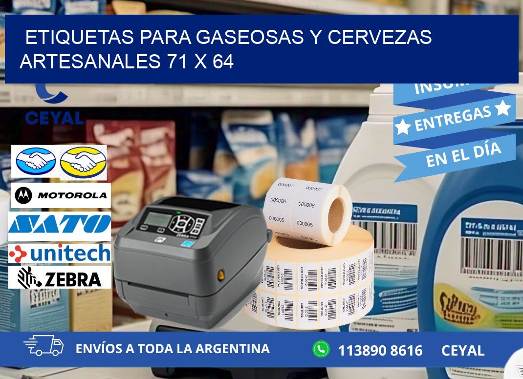 ETIQUETAS PARA GASEOSAS Y CERVEZAS ARTESANALES 71 x 64