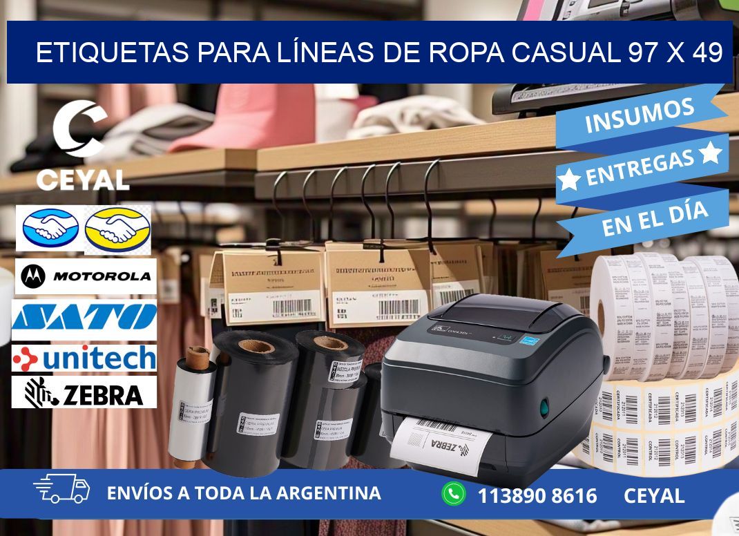 ETIQUETAS PARA LÍNEAS DE ROPA CASUAL 97 x 49