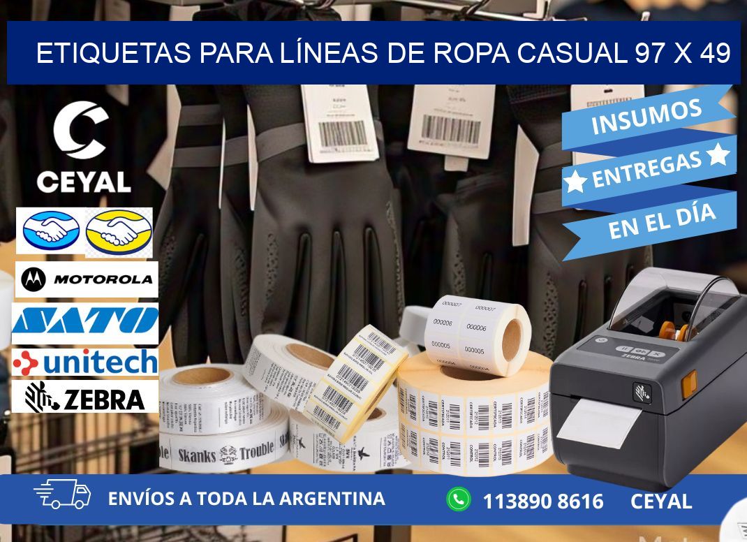 ETIQUETAS PARA LÍNEAS DE ROPA CASUAL 97 x 49