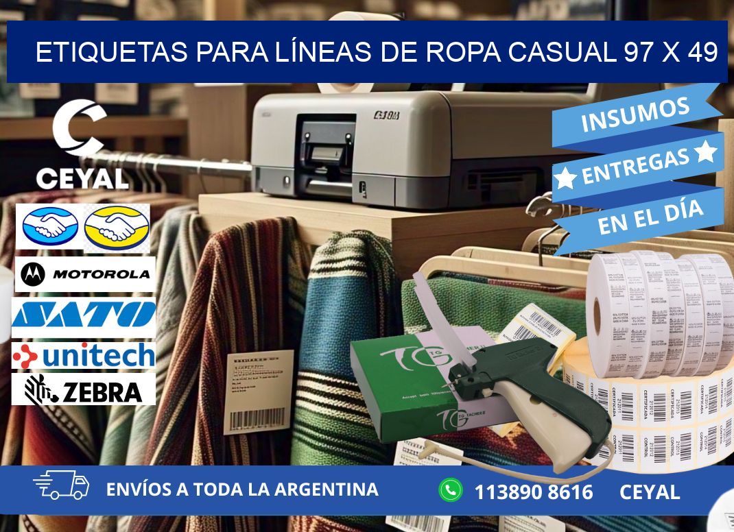 ETIQUETAS PARA LÍNEAS DE ROPA CASUAL 97 x 49