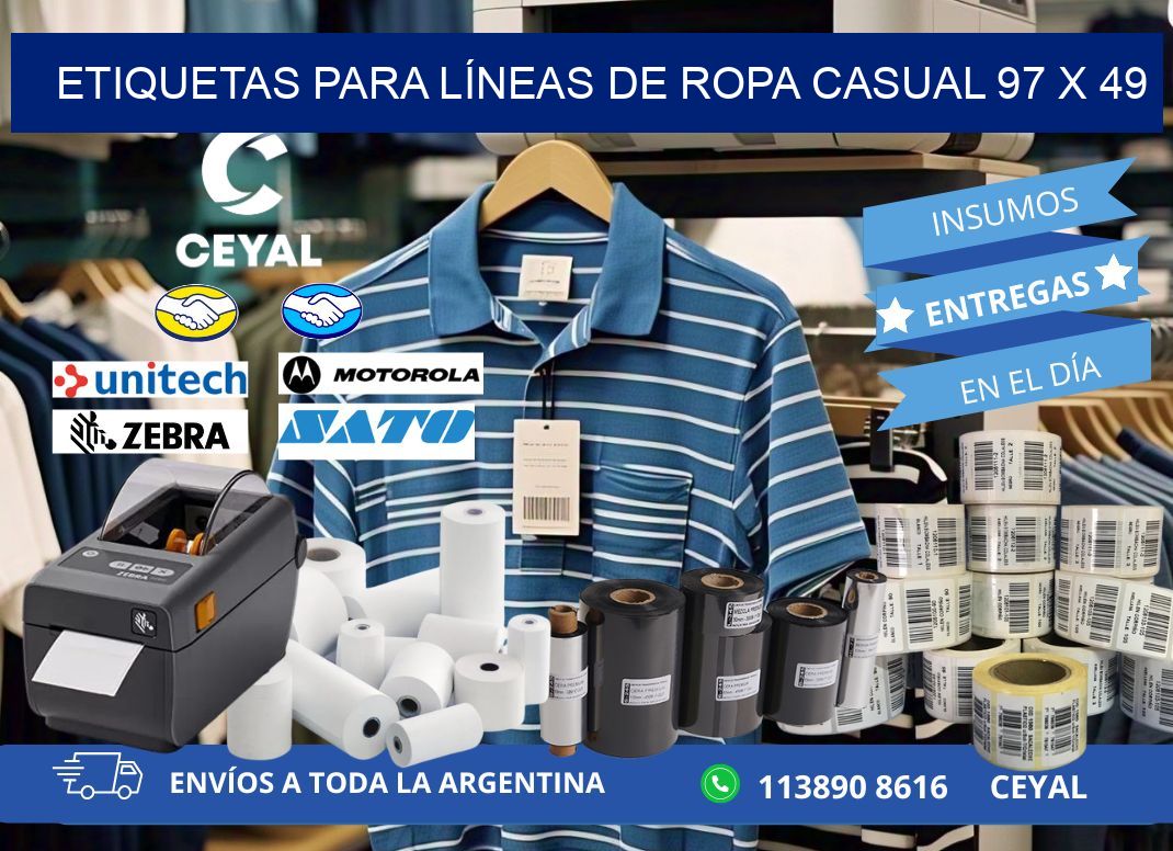 ETIQUETAS PARA LÍNEAS DE ROPA CASUAL 97 x 49