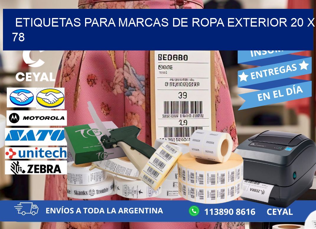 ETIQUETAS PARA MARCAS DE ROPA EXTERIOR 20 x 78