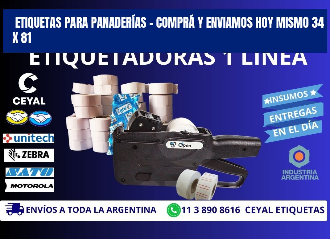 ETIQUETAS PARA PANADERÍAS – COMPRÁ Y ENVIAMOS HOY MISMO 34 x 81