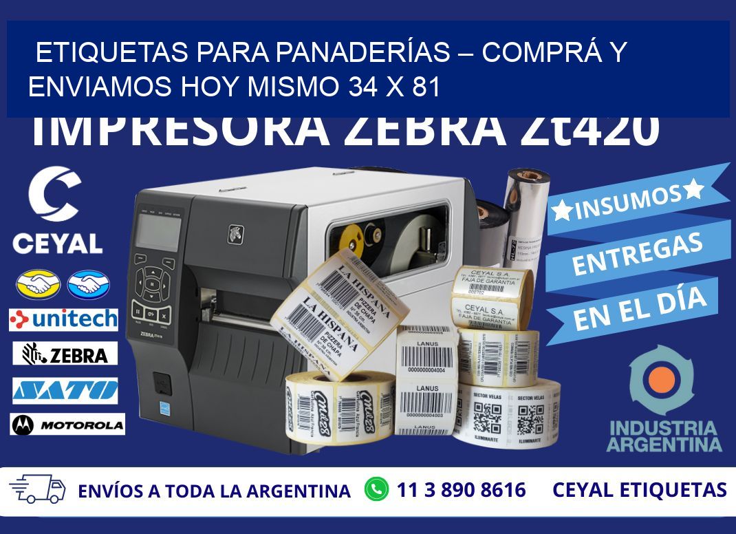 ETIQUETAS PARA PANADERÍAS – COMPRÁ Y ENVIAMOS HOY MISMO 34 x 81