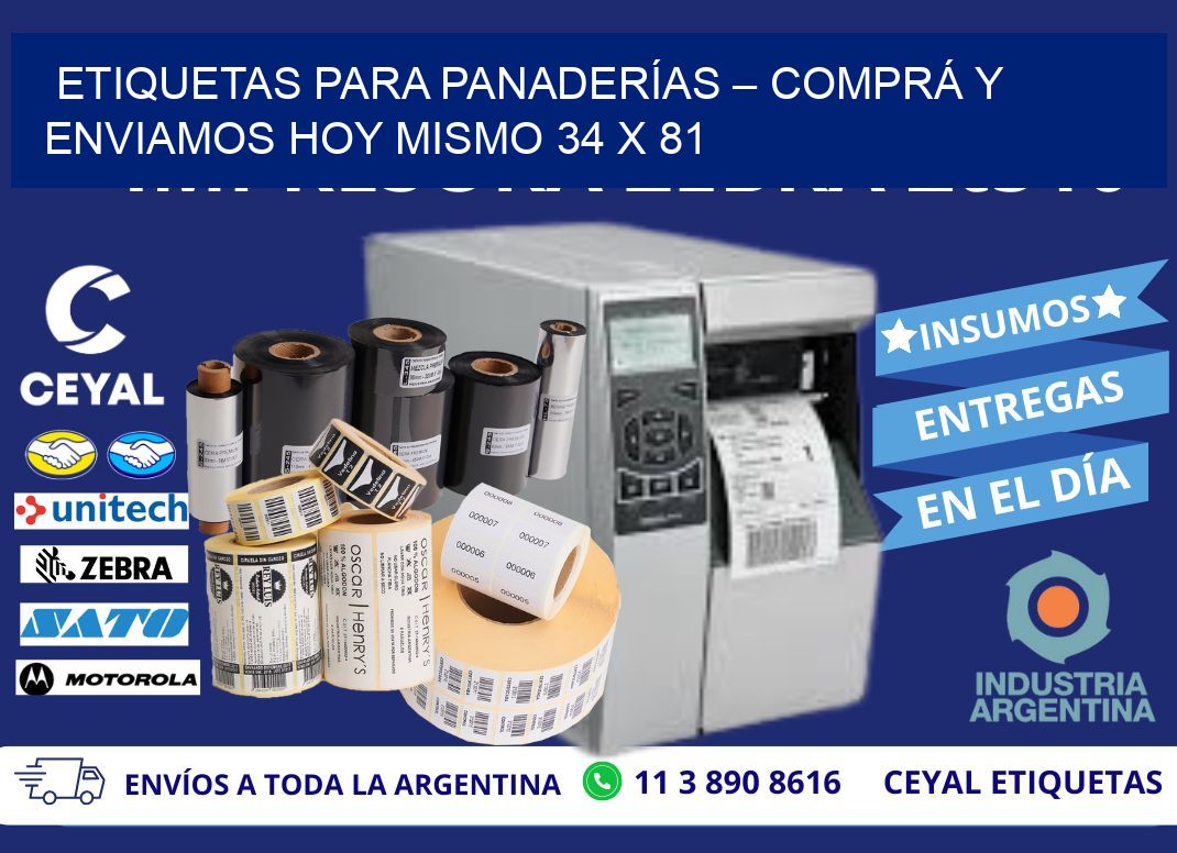 ETIQUETAS PARA PANADERÍAS – COMPRÁ Y ENVIAMOS HOY MISMO 34 x 81
