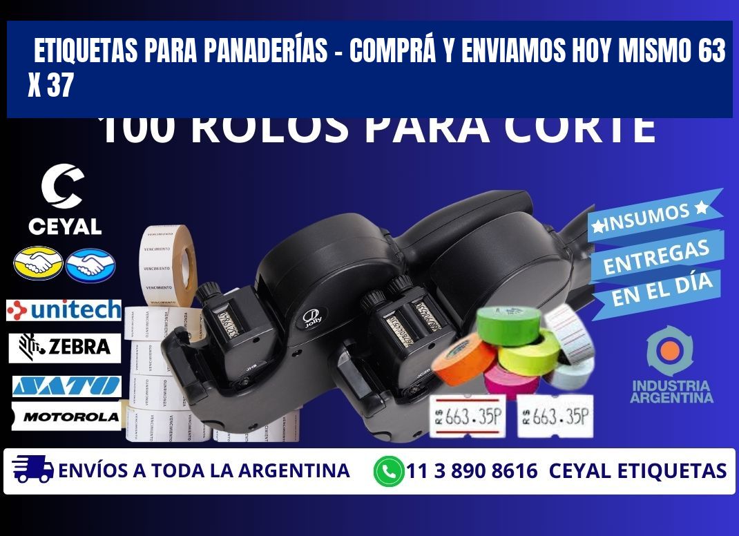 ETIQUETAS PARA PANADERÍAS – COMPRÁ Y ENVIAMOS HOY MISMO 63 x 37