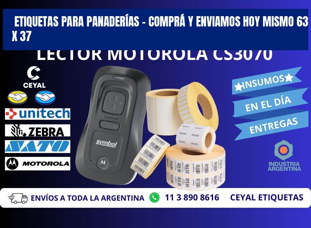 ETIQUETAS PARA PANADERÍAS – COMPRÁ Y ENVIAMOS HOY MISMO 63 x 37