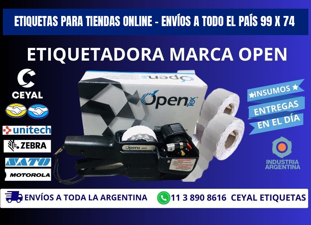 ETIQUETAS PARA TIENDAS ONLINE – ENVÍOS A TODO EL PAÍS 99 x 74