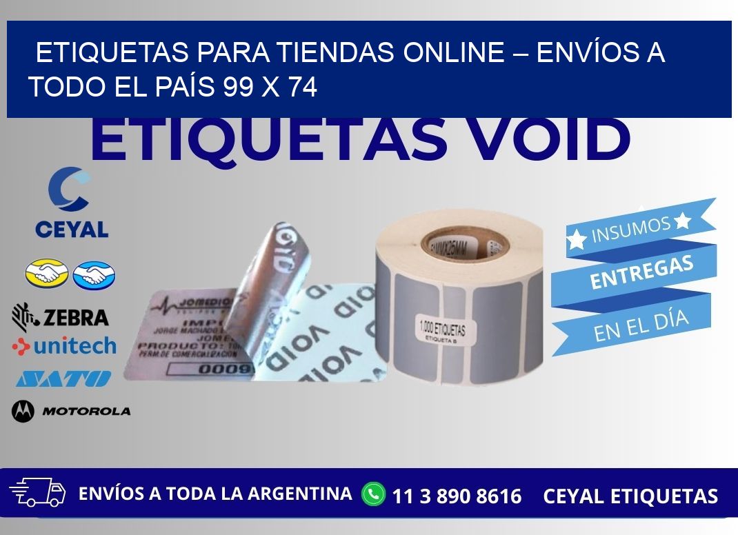 ETIQUETAS PARA TIENDAS ONLINE – ENVÍOS A TODO EL PAÍS 99 x 74