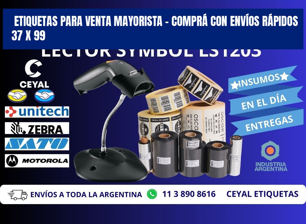 ETIQUETAS PARA VENTA MAYORISTA – COMPRÁ CON ENVÍOS RÁPIDOS 37 x 99