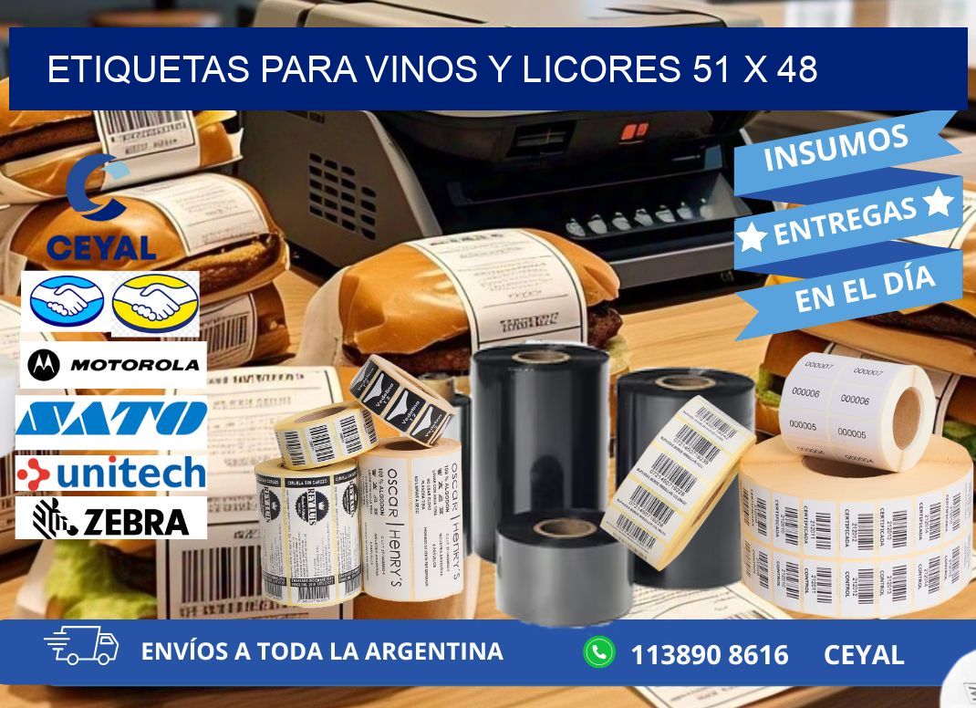 ETIQUETAS PARA VINOS Y LICORES 51 x 48
