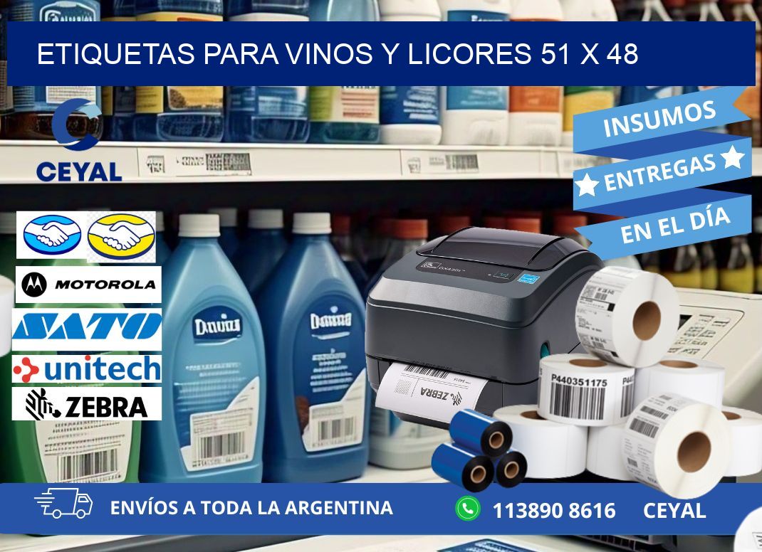 ETIQUETAS PARA VINOS Y LICORES 51 x 48