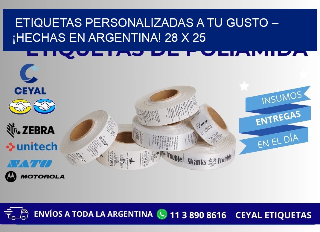 ETIQUETAS PERSONALIZADAS A TU GUSTO – ¡HECHAS EN ARGENTINA! 28 x 25