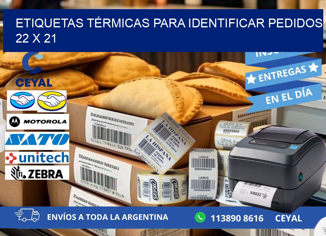 ETIQUETAS TÉRMICAS PARA IDENTIFICAR PEDIDOS 22 x 21