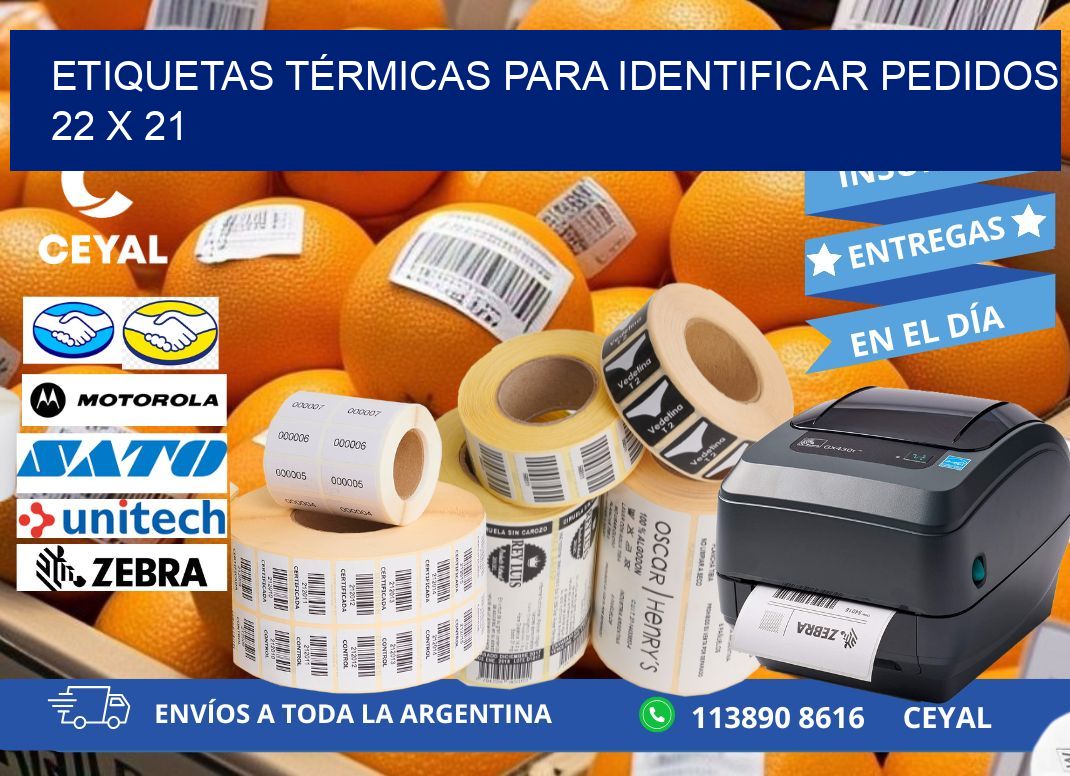 ETIQUETAS TÉRMICAS PARA IDENTIFICAR PEDIDOS  22 x 21