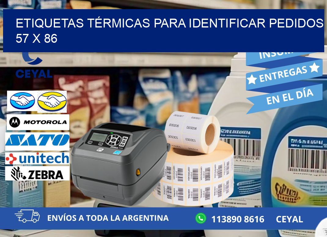 ETIQUETAS TÉRMICAS PARA IDENTIFICAR PEDIDOS 57 x 86