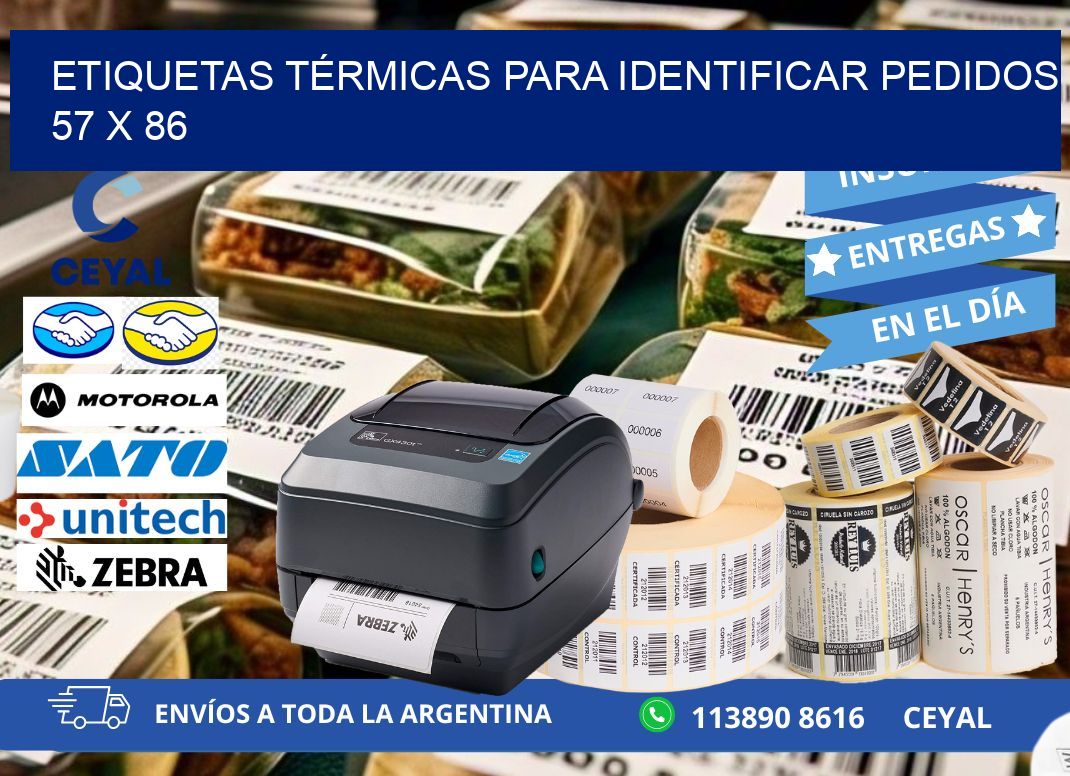 ETIQUETAS TÉRMICAS PARA IDENTIFICAR PEDIDOS 57 x 86