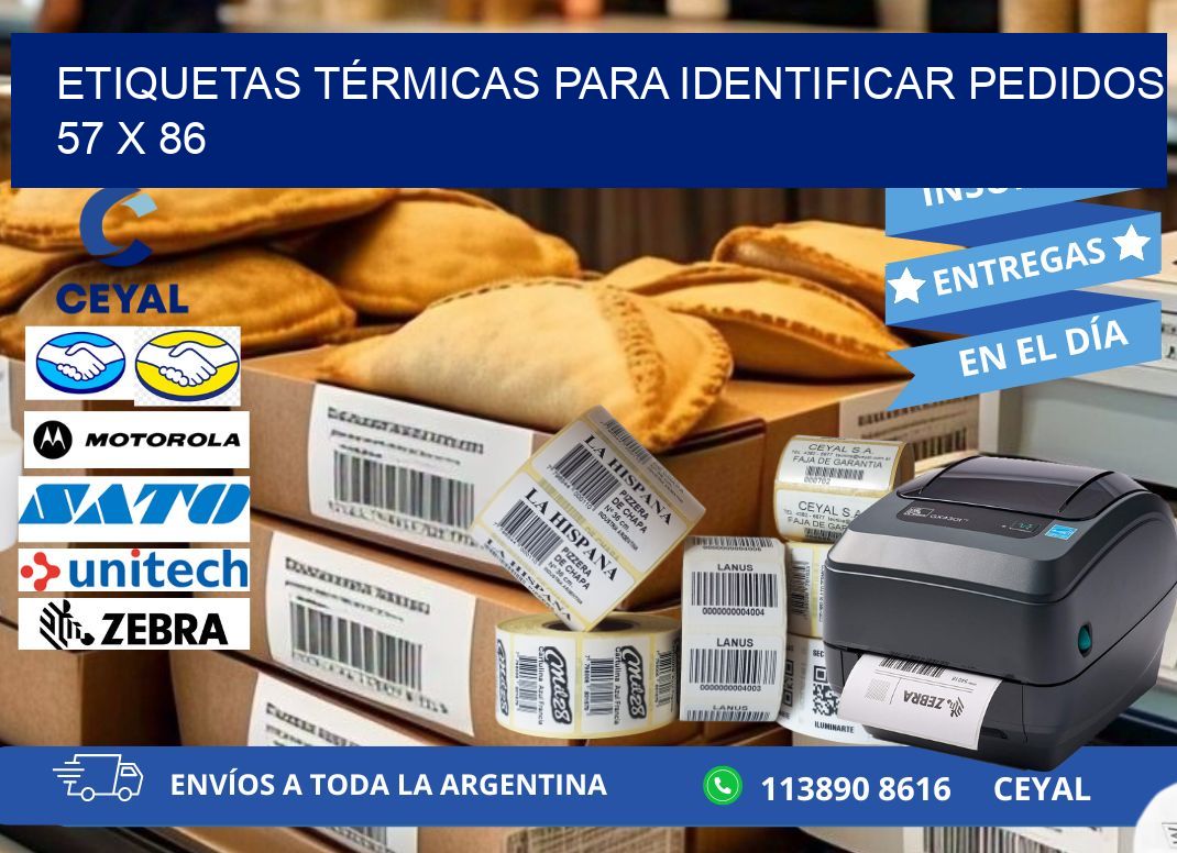 ETIQUETAS TÉRMICAS PARA IDENTIFICAR PEDIDOS  57 x 86