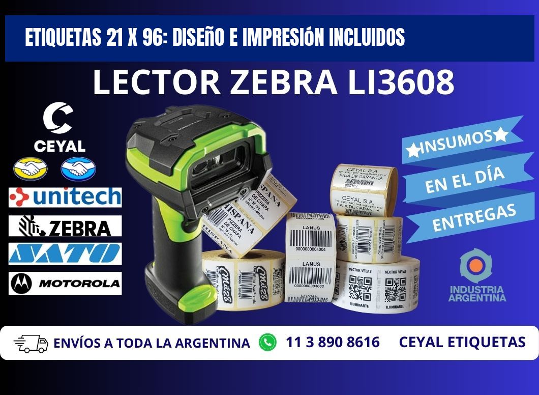 Etiquetas 21 x 96: Diseño e Impresión Incluidos