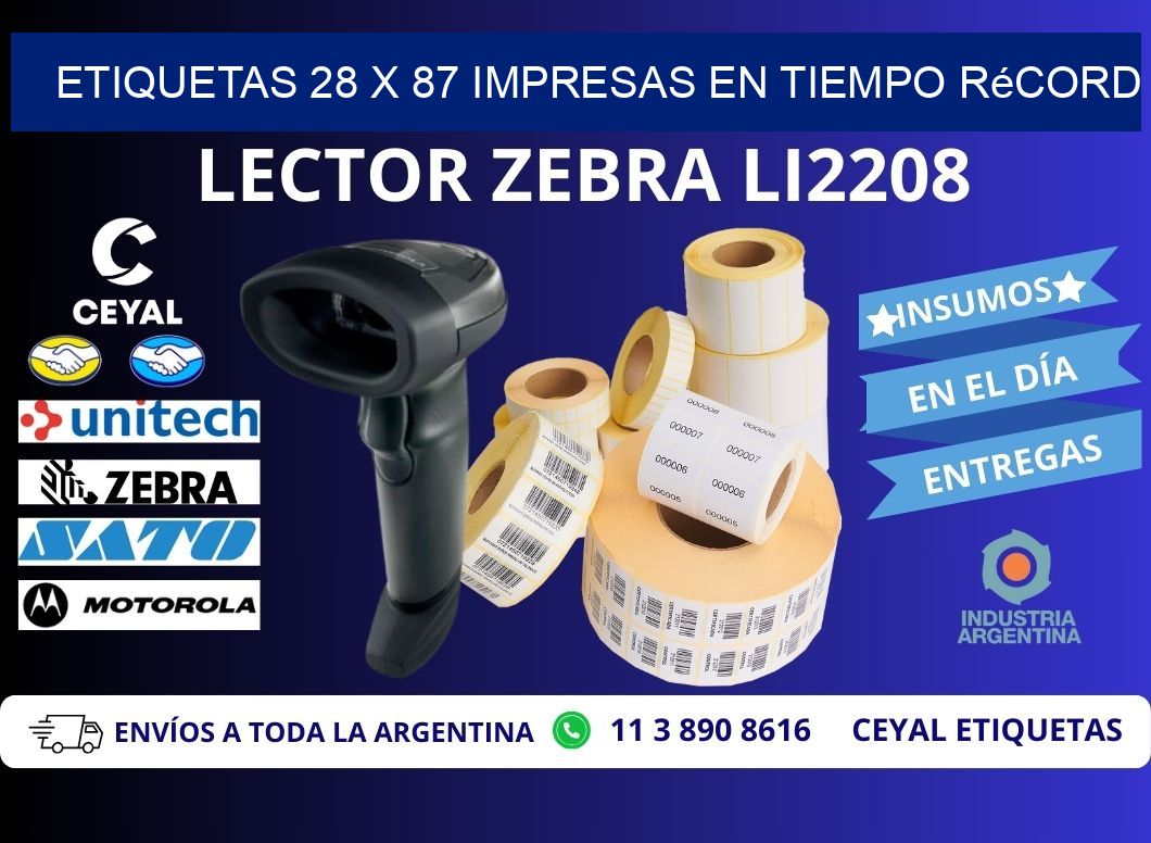 Etiquetas 28 x 87 Impresas en Tiempo Récord