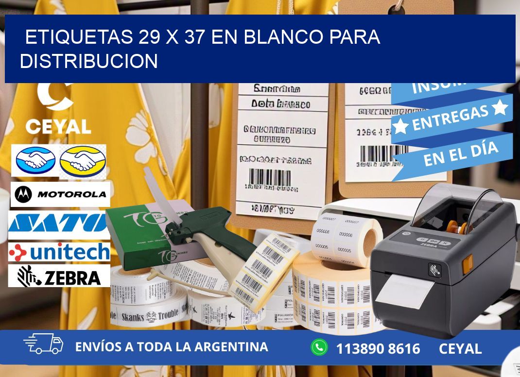Etiquetas 29 x 37 en blanco para distribucion