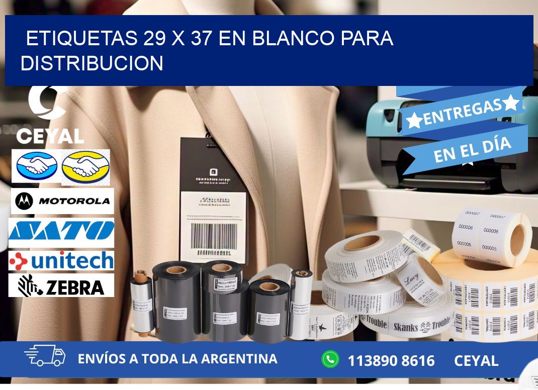 Etiquetas 29 x 37 en blanco para distribucion