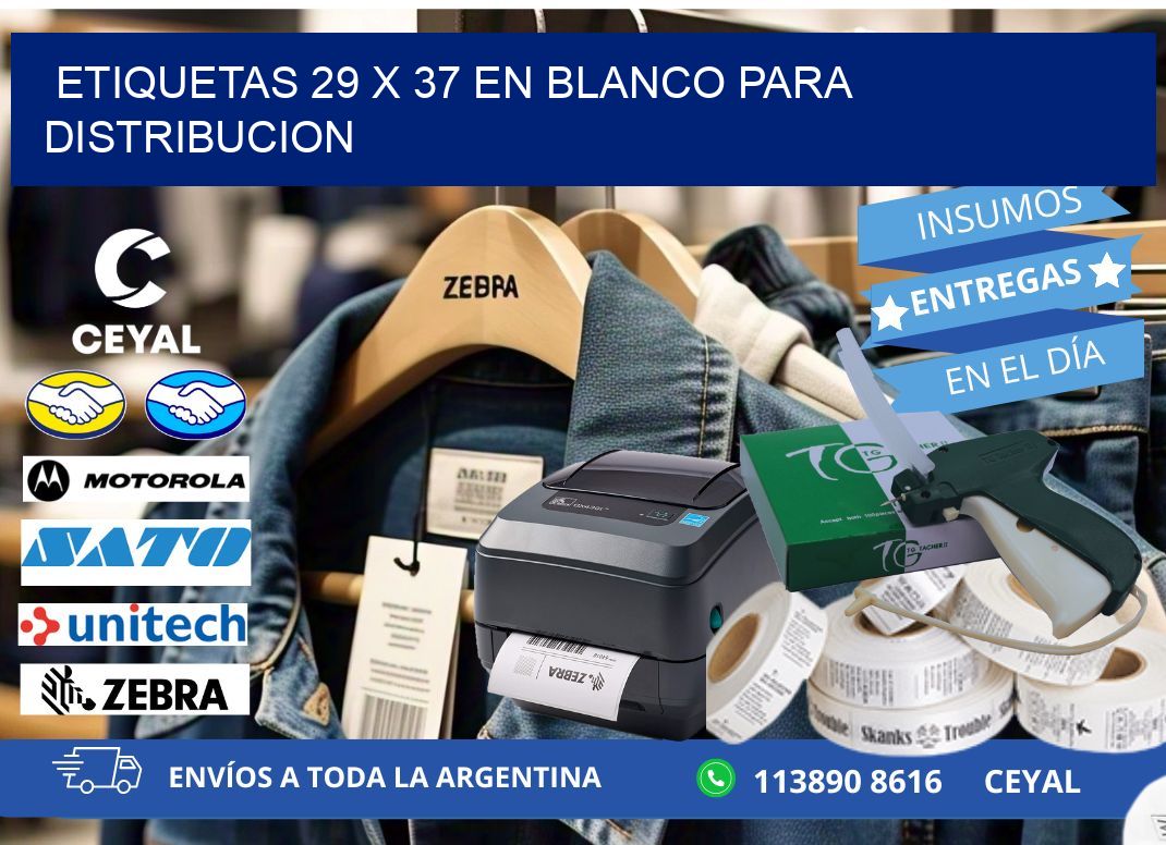 Etiquetas 29 x 37 en blanco para distribucion