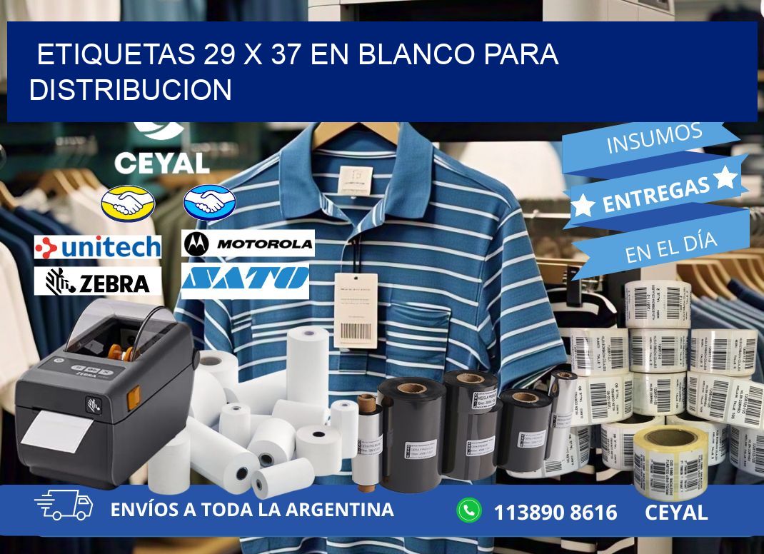 Etiquetas 29 x 37 en blanco para distribucion