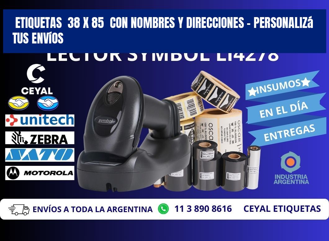 Etiquetas  38 x 85  con Nombres y Direcciones – Personalizá tus Envíos