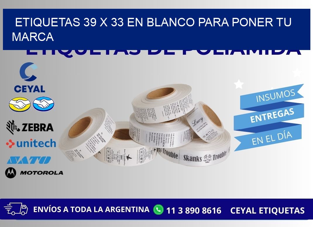Etiquetas 39 x 33 en blanco para poner tu marca