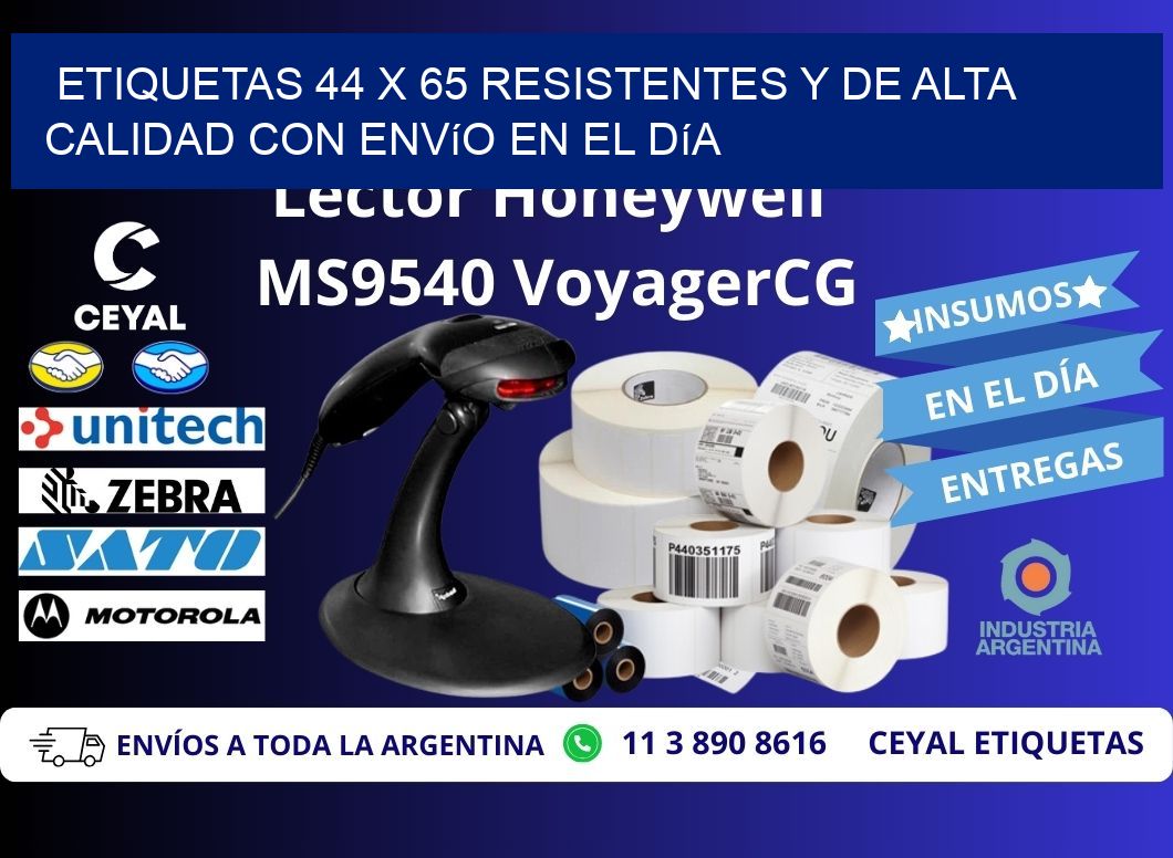 Etiquetas 44 x 65 Resistentes y de Alta Calidad con Envío en el Día
