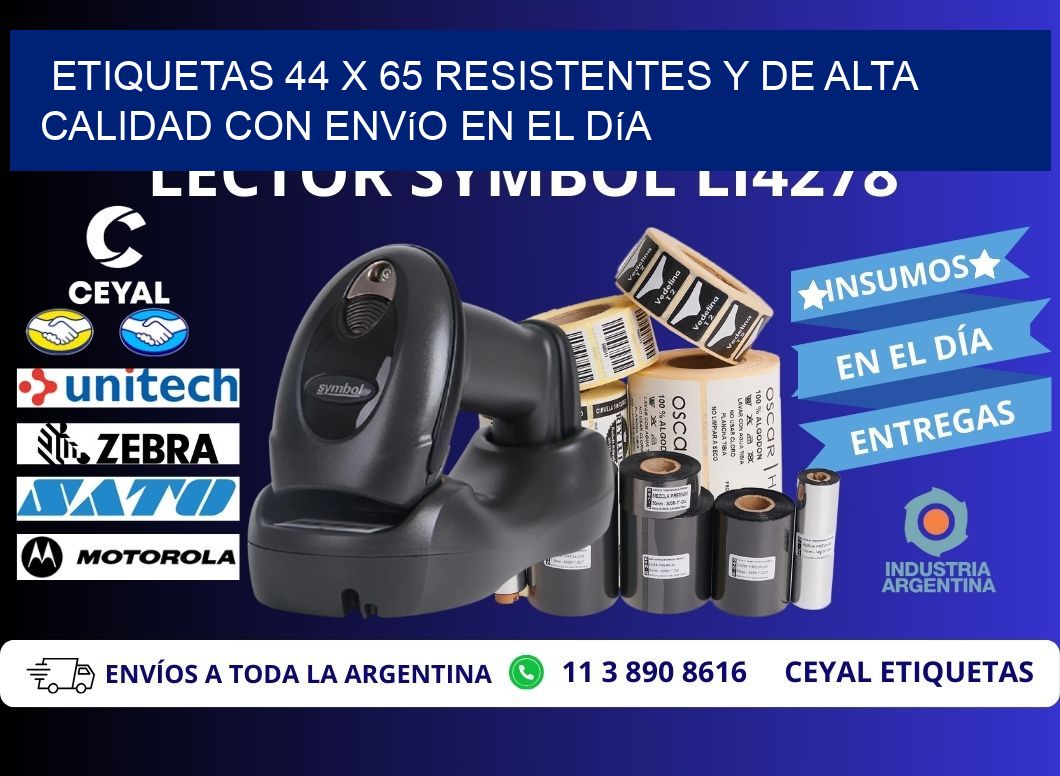 Etiquetas 44 x 65 Resistentes y de Alta Calidad con Envío en el Día