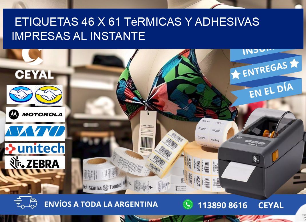 Etiquetas 46 x 61 Térmicas y Adhesivas Impresas al Instante