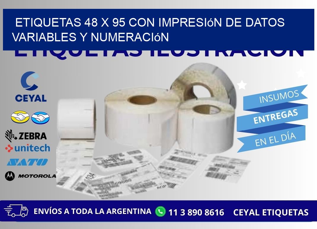 Etiquetas 48 x 95 con Impresión de Datos Variables y Numeración