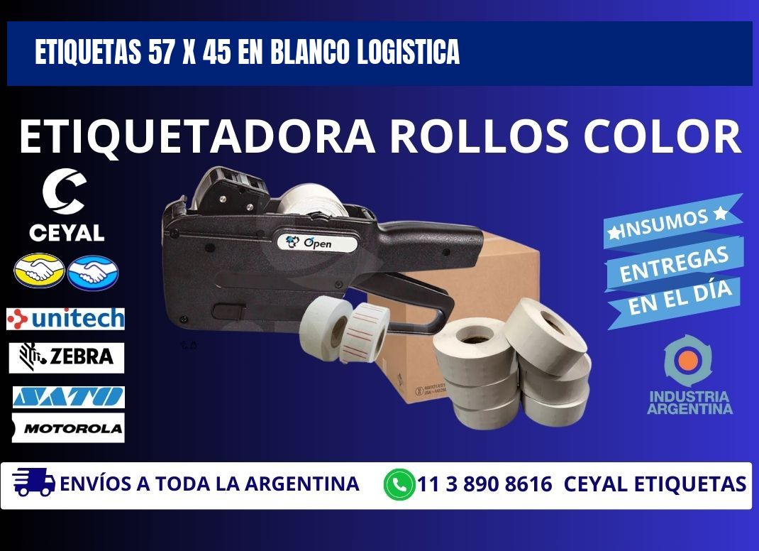 Etiquetas 57 x 45 en blanco logistica