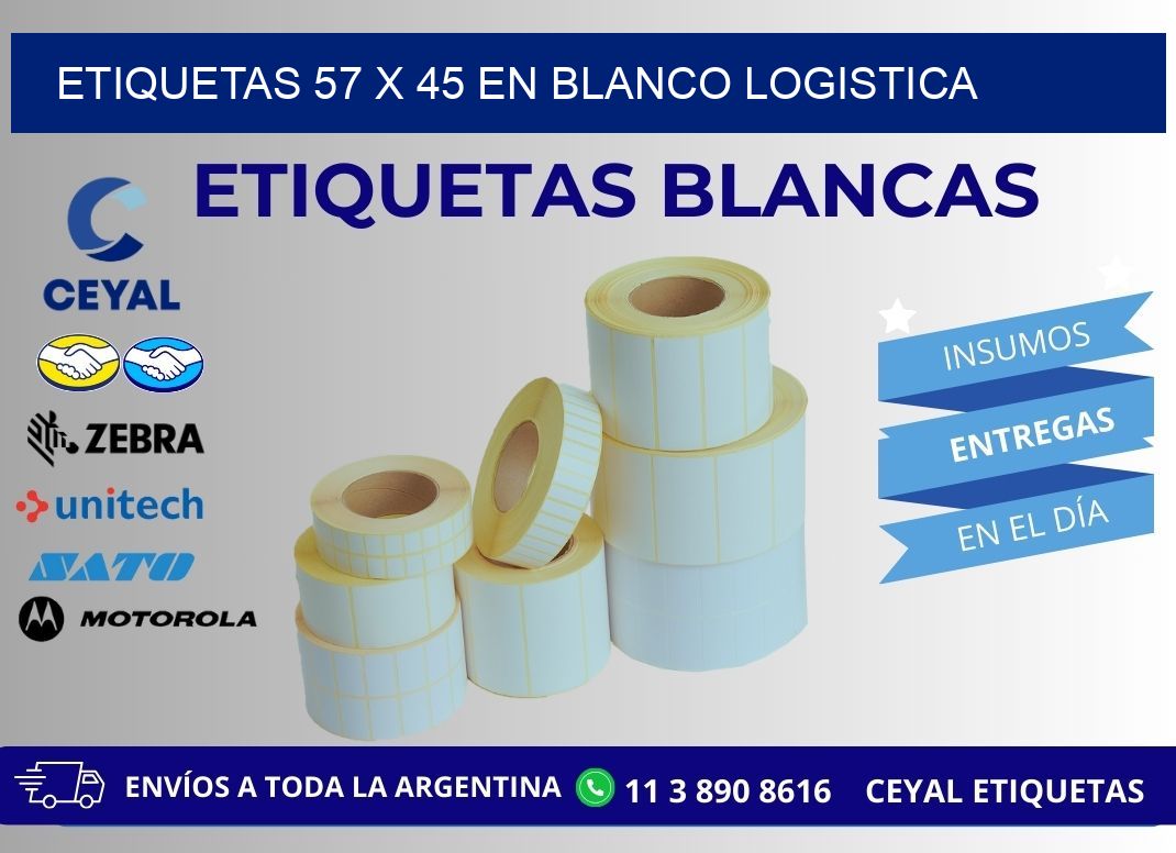 Etiquetas 57 x 45 en blanco logistica