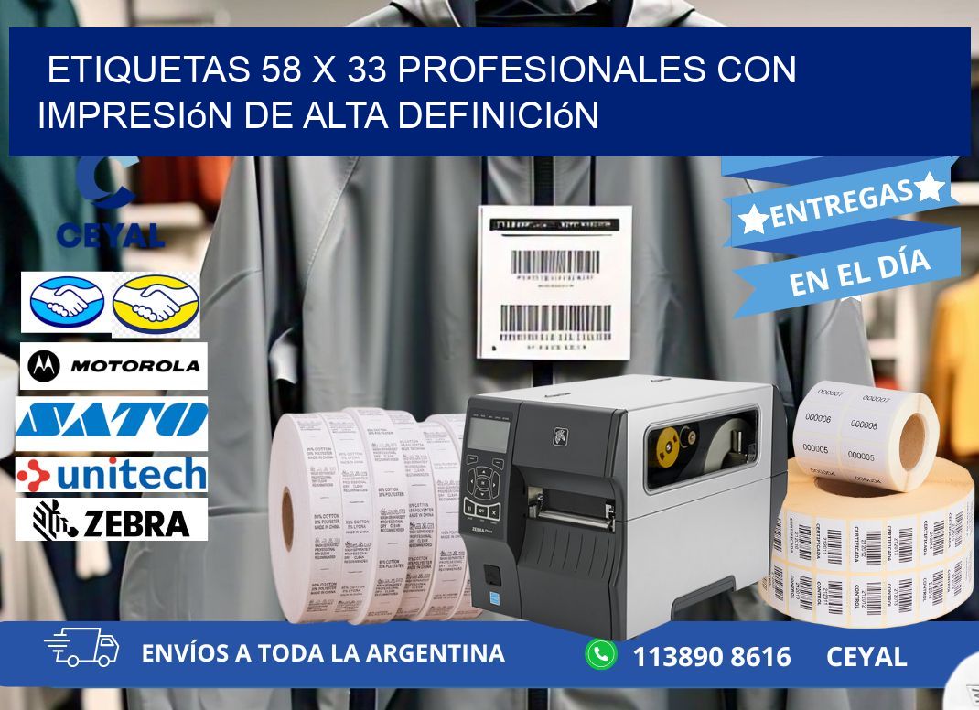 Etiquetas 58 x 33 Profesionales con Impresión de Alta Definición