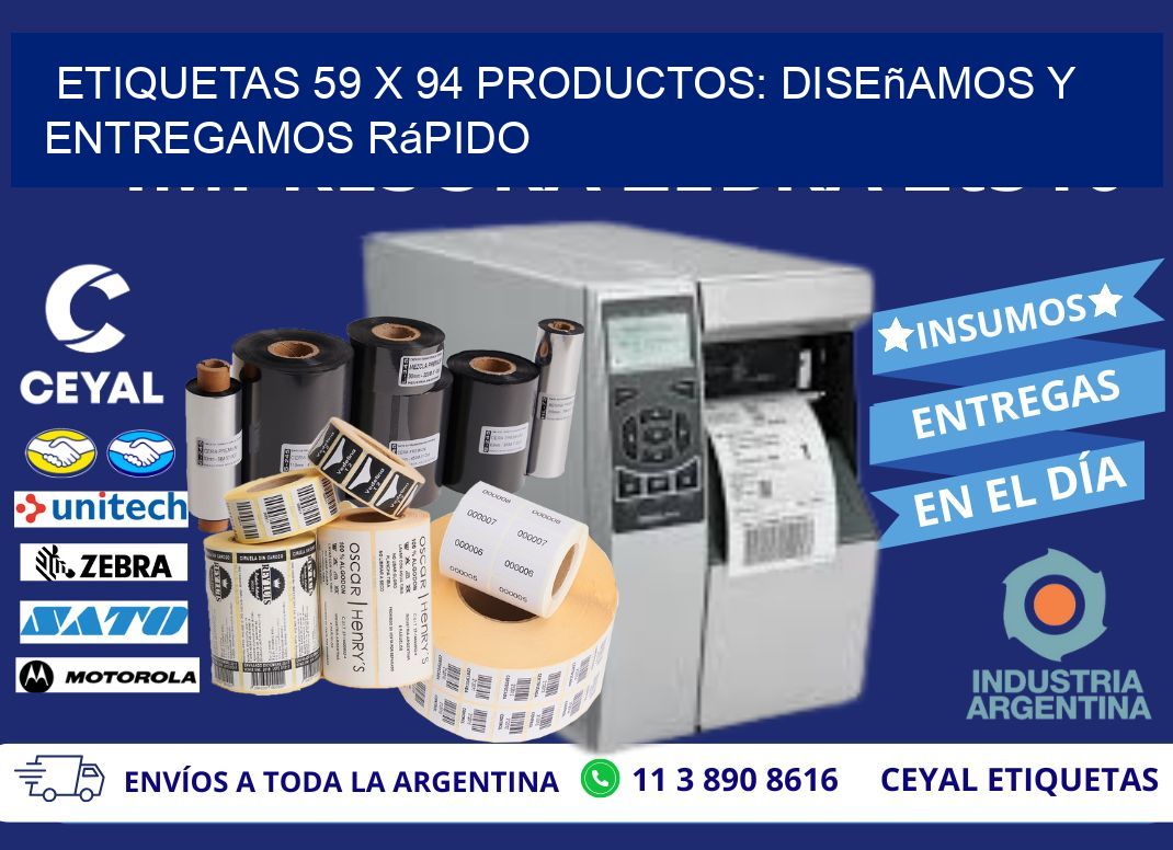 Etiquetas 59 x 94 productos: Diseñamos y Entregamos Rápido