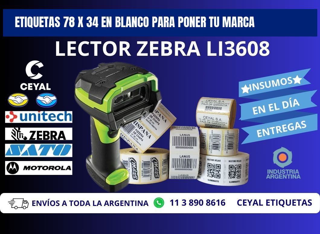 Etiquetas 78 x 34 en blanco para poner tu marca