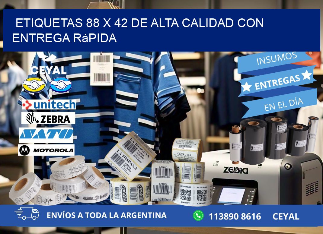 Etiquetas 88 x 42 de Alta Calidad con Entrega Rápida