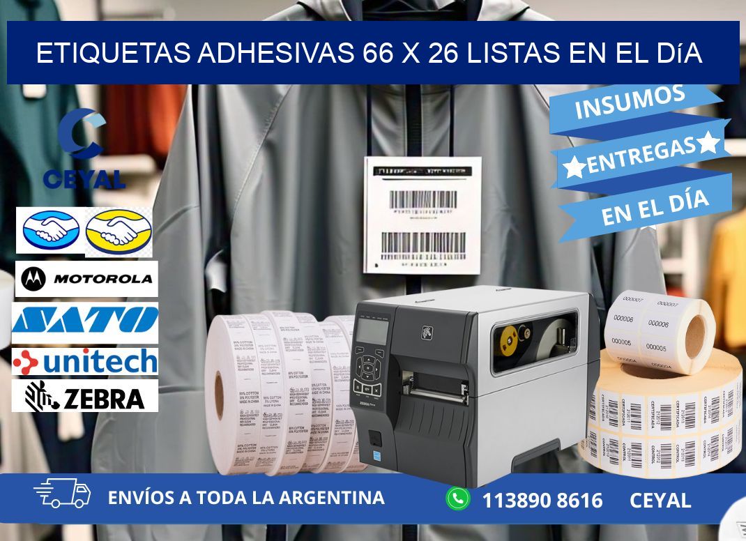 Etiquetas Adhesivas 66 x 26 Listas en el Día