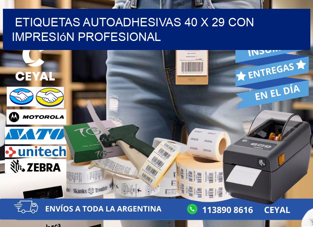 Etiquetas Autoadhesivas 40 x 29 con Impresión Profesional