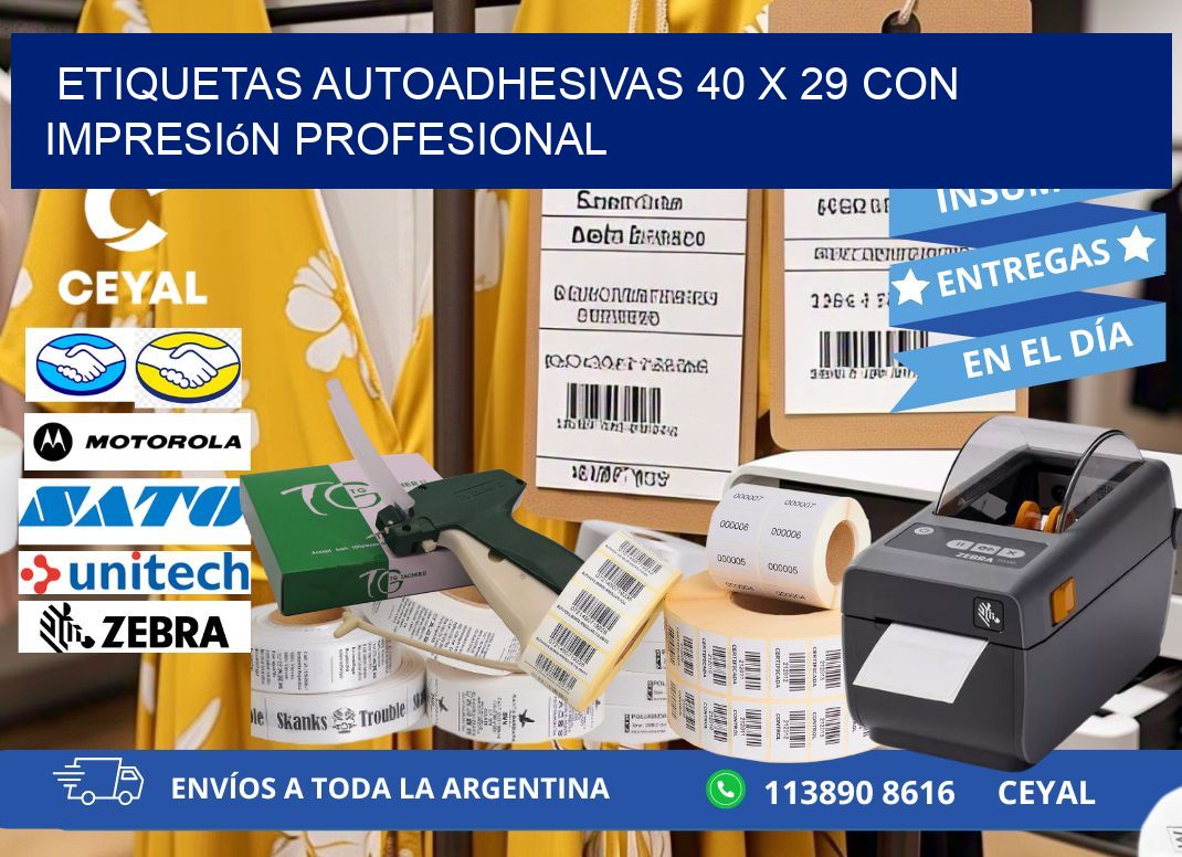 Etiquetas Autoadhesivas 40 x 29 con Impresión Profesional