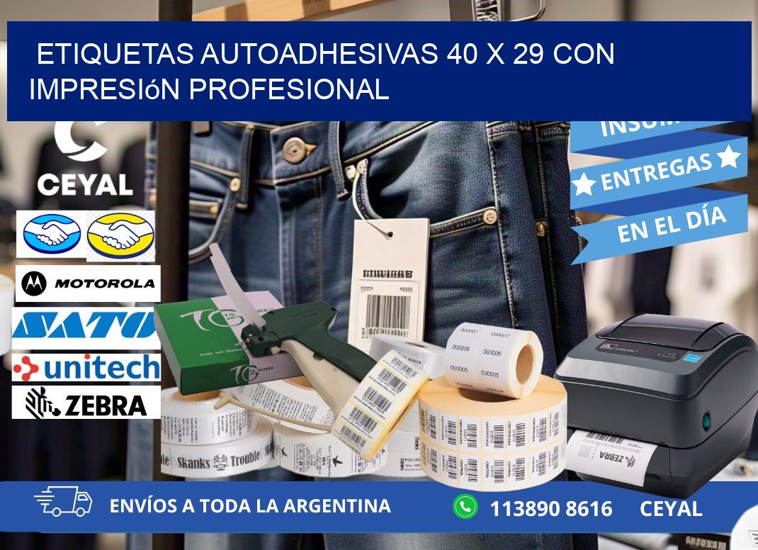 Etiquetas Autoadhesivas 40 x 29 con Impresión Profesional