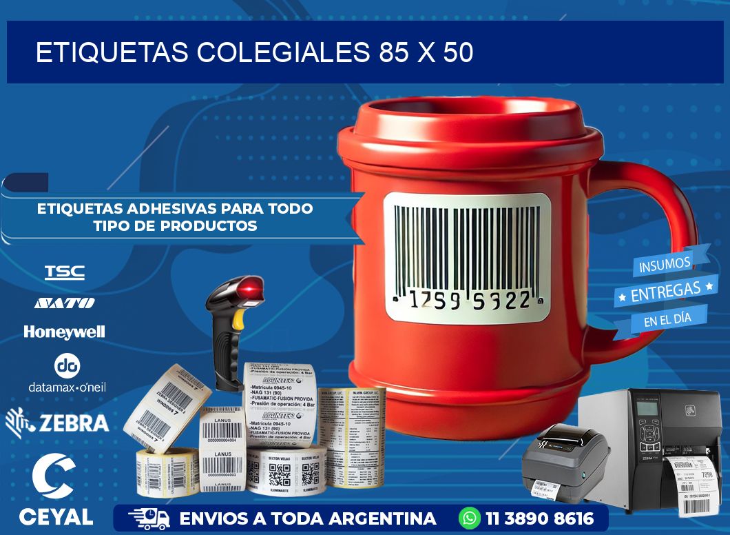 Etiquetas Colegiales 85 x 50