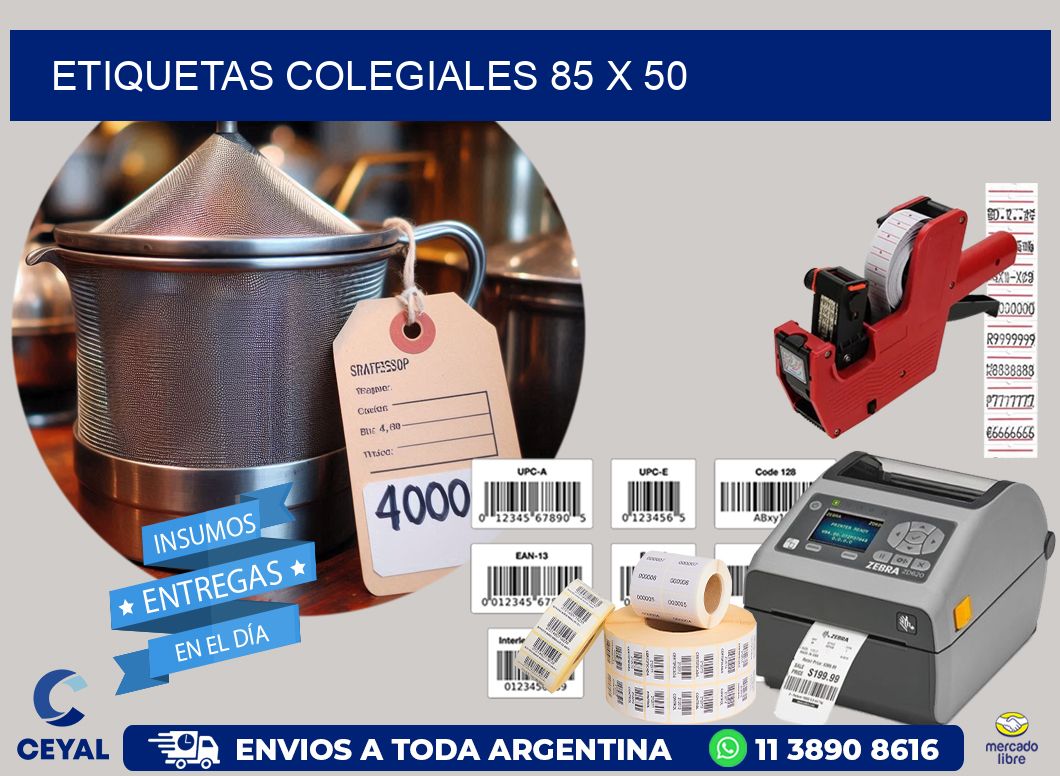 Etiquetas Colegiales 85 x 50